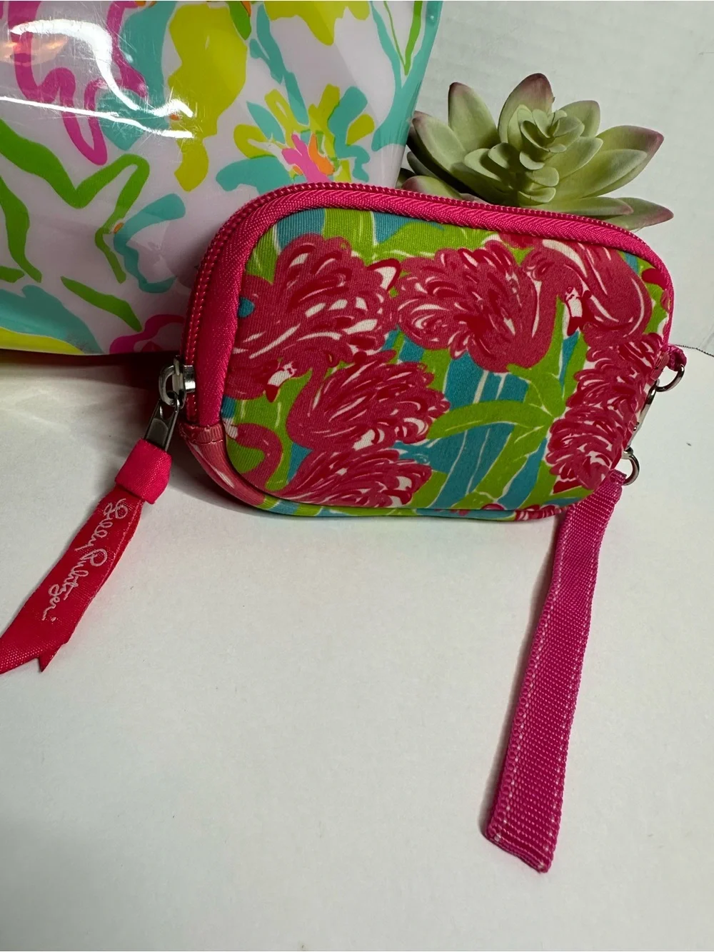 Lilly Pulitzer Floral Patent Cosmetic Pouch Set - Pink, Green & Blue